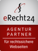 Logo für Agenturpartner bei eRecht24, mit Hinweis auf rechtssichere Webseiten